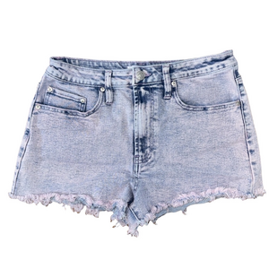 Madden NYC Blue Pink Jean Shorts with Frayed Hem Size 7